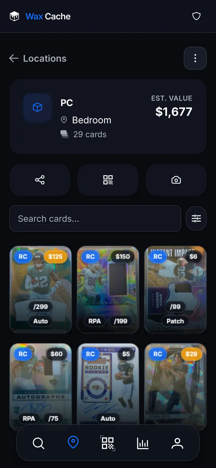 Dark theme interface